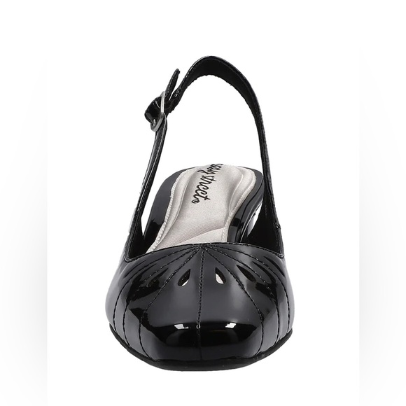 Women’s Dress Shoes Easy Street Catie Slingback Pumps Black Patent Size 7.5 - Picture 6 of 11